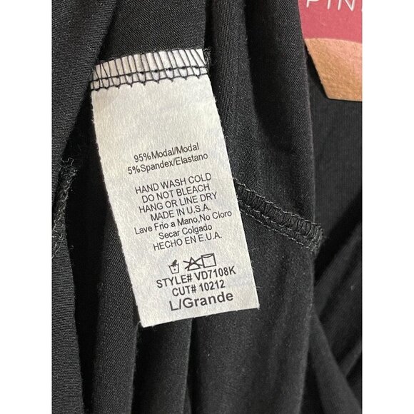 New Pink Blush Maternity Dress Womens Size Large Black Front Knot Long Sleeve - Picture 10 of 15